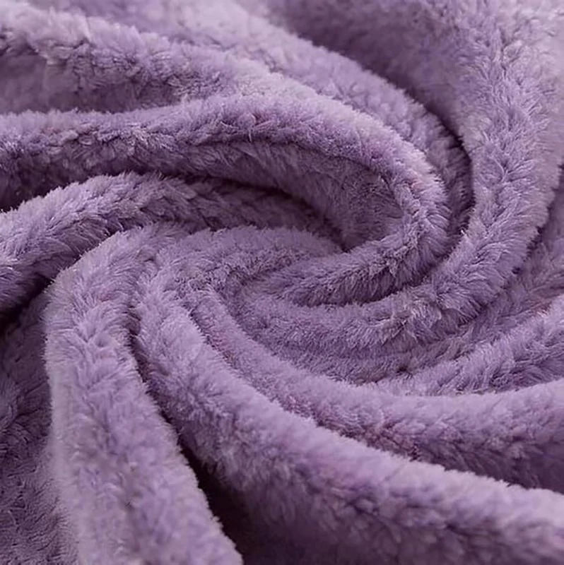 Close-up of the plush purple fleece